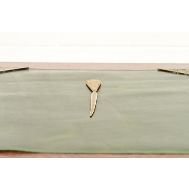 Tiffany Studios New York Grapevine Bronze Doré and Favrile Slag Glass Letter Opener For Sale In South Bend - Image 6 of 11