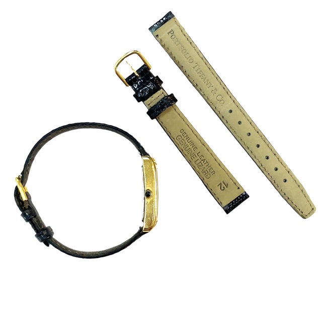 Metal Mid 20th Century Tiffany & Co. Portfolio Gold-Plated Quartz Ladies Wrist Watch For Sale - Image 7 of 8