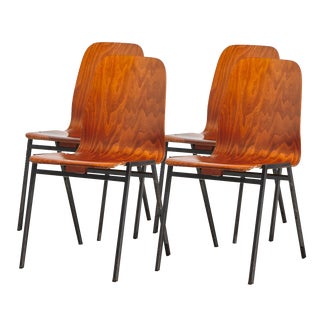 Stackable Beech Chair, 1970s For Sale