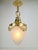 Vintage French Brass Ceiling Lamp with Sanded Glass Shade, 1950s For Sale - Image 10 of 13