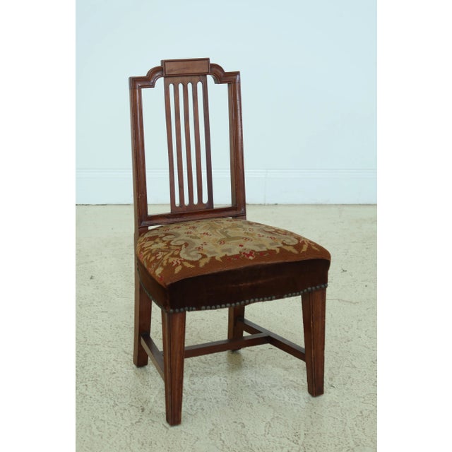 Antique Vintage High Needlepoint Seat Childs Chair For Sale - Image 12 of 12