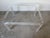 Glass 1970s Vintage Karl Springer / Charles Hollis Jones Style Tubular Lucite & Glass Coffee Table For Sale - Image 7 of 12