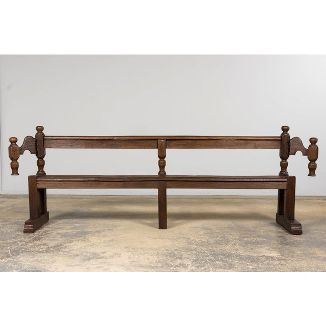 Wood Mid 19th Century French Provincial Oak Hall Bench For Sale - Image 7 of 18