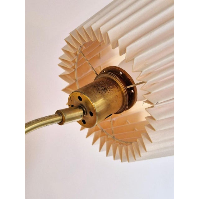 Modern Scandinavian Floor Lamp in Brass with Dark Brown Leather Trim, Swedish, 1950s For Sale - Image 6 of 15