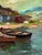 Paper Oil Painting Small Boat Dock Yuriy Suprunchuk For Sale - Image 7 of 11