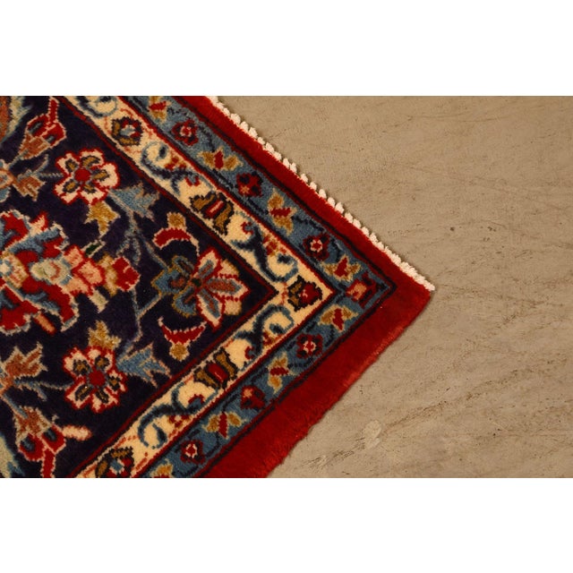 Mid 20th Century Hand Knotted Persian Style Vintage Wool Area Rug Red Field Floral Medallion For Sale - Image 5 of 18