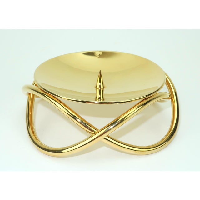 Georg Jensen Georg Jensen Gold Glow Candle Holder With Box For Sale - Image 4 of 11