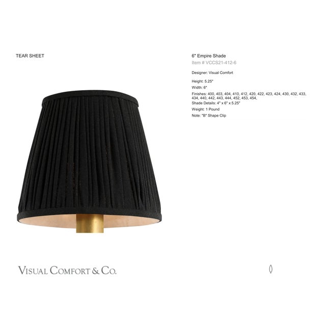 Visual Comfort Signature 6" Pleated Black Linen Shade Designer: Visual Comfort Signature Height: 5.25" Base: Shade...
