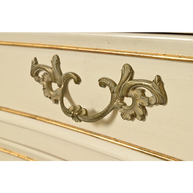 Cream Kindel Furniture French Provincial Louis XV Cream Lacquered and Gold Gilt Dresser, 1970s For Sale - Image 8 of 18