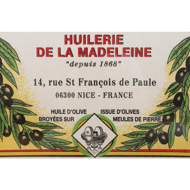 Framed French Alziari Olive Oil Tea Towel For Sale - Image 4 of 8