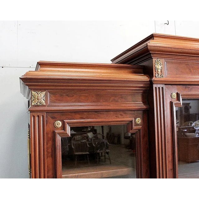 Metal Antique Louis XVI Style Mahogany Bookcase, 1800s For Sale - Image 7 of 18