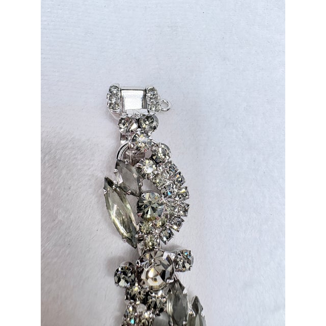 Vintage Juliana D&e Clear & Smoky Topaz Rhinestone Necklace and Bracelet Set, Attributed For Sale - Image 10 of 16