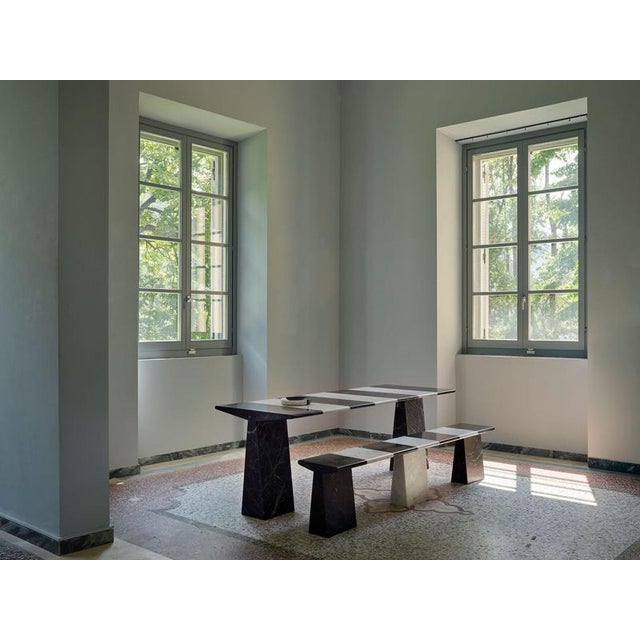 Alcm Rectangular Dining Table in Verde Alpi and Carrara Marbles by Bufalini Design For Sale - Image 11 of 17