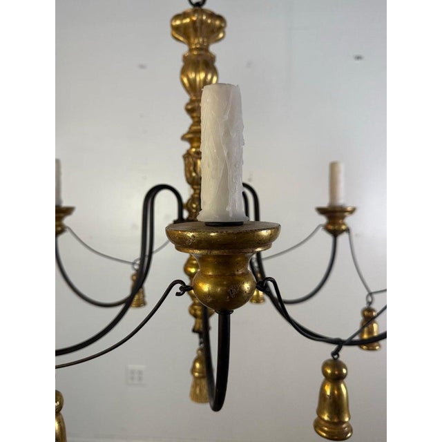 Paul Ferrante Gilt and Iron Six-Light Chandelier, 20th Century For Sale In Los Angeles - Image 6 of 16