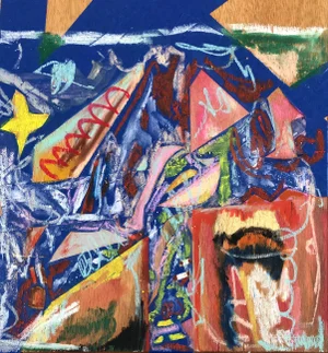 Starry, Starry Night Mixed Media Original Erik Sulander on Board