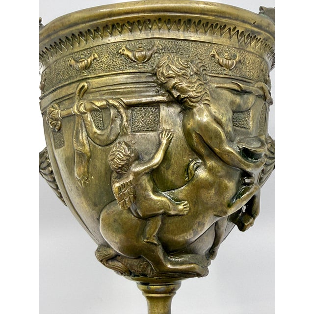 Mated Pair 19th Century NeoClassical Bronze Tazzas after the Pompeiian Antiques For Sale - Image 15 of 18