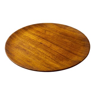 Large Circular Teak Tray For Sale