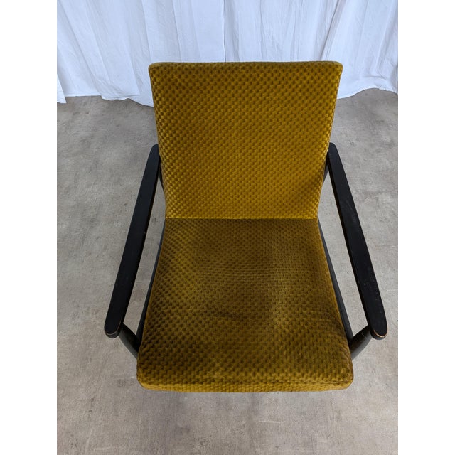 Mid-Century Modern Yellow Fabric Lounge Chair, 1970s For Sale - Image 6 of 18