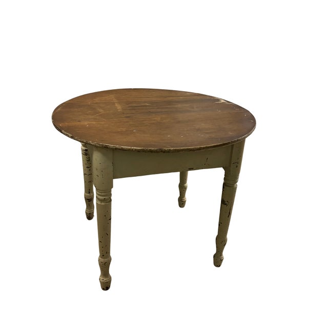 Great Flea Market Find 30 yrs ago BrimFeild Find - Vintage Distressed Farm Table. Painted Base with Wood Top. Painted and...