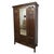 Traditional Arts & Crafts Carved Oak Wardrobe Armoire With Mirror Door, 76" For Sale - Image 3 of 15