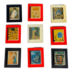Midcentury Framed Art Tiles Reproduction - Set of 9