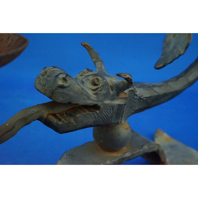 Wrought Iron Candelabras with Dragon Heads, Italy, 1920s, Set of 2 For Sale - Image 17 of 18