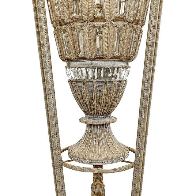 Large Vase-Shaped Floor Lamp with Murano Glass Beads For Sale - Image 6 of 16