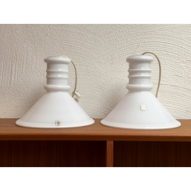 Vintage Apothecary Pendant Lamps in Glass by Holmegaard, 1980s, Set of 2 For Sale - Image 10 of 12