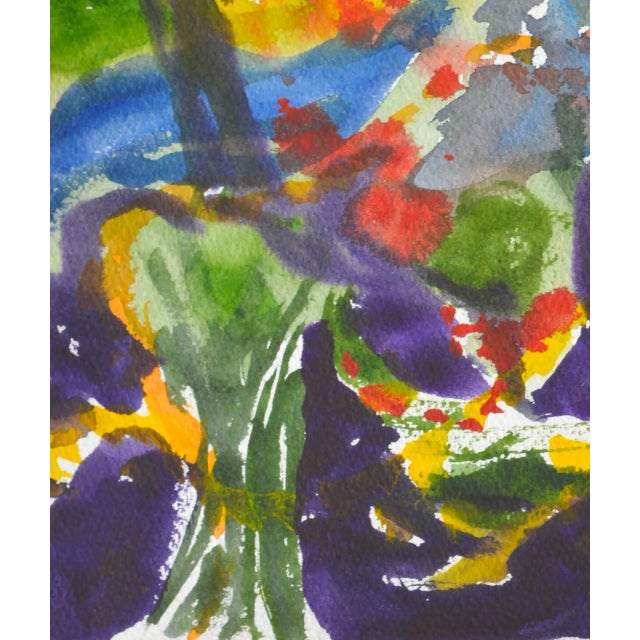1980s Abstract Cityscape Watercolor by Les Anderson For Sale - Image 5 of 7