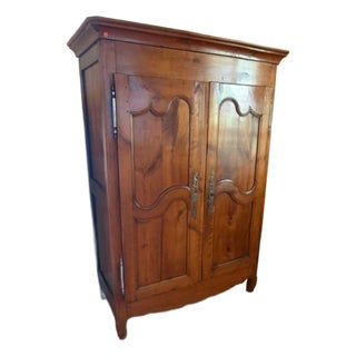 18th Century Antique Walnut Two Door French Armoire For Sale