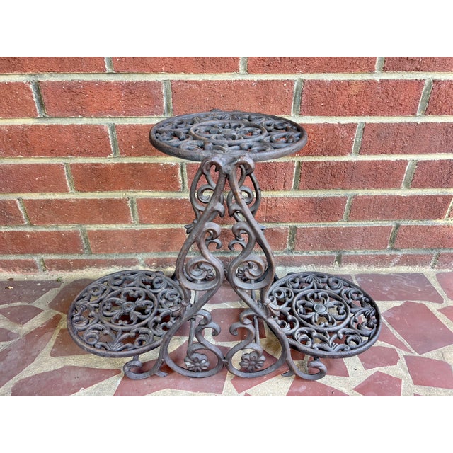 Antique English Victorian Cast Iron Plant Stand For Sale - Image 10 of 10