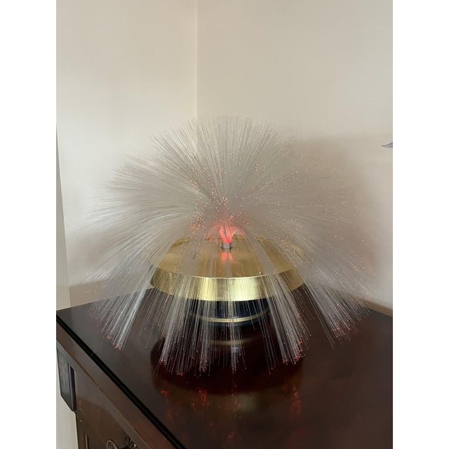Gold Mid-Century Multicolored Fiber Optic Rotating Lamp, 1960s For Sale - Image 8 of 10