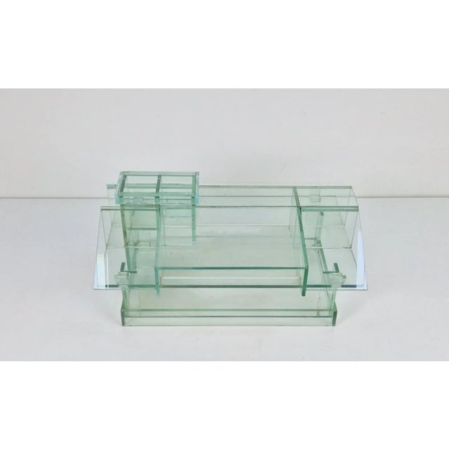 Vintage glass model house modernist unique architectural design object All-glass model of a modern house. One of a kind, a...