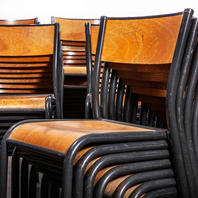 French Stacking Dining Chairs from Mullca, 1960s, Set of 6 For Sale - Image 12 of 13