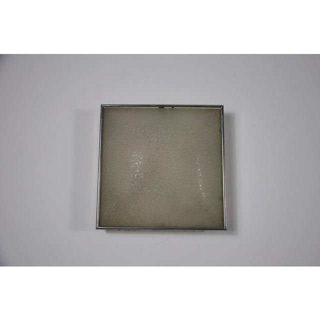 This elegant glass flush mount is a quintessential example of mid-century modern italian lighting design, attributed to...