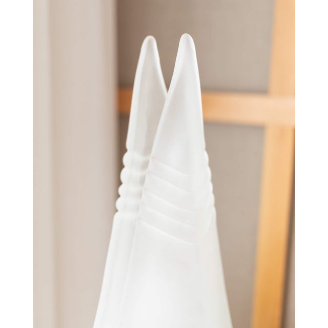 Murano Pyramid Table Lamp in Frosted Glass, Italy, 1970s For Sale - Image 5 of 11