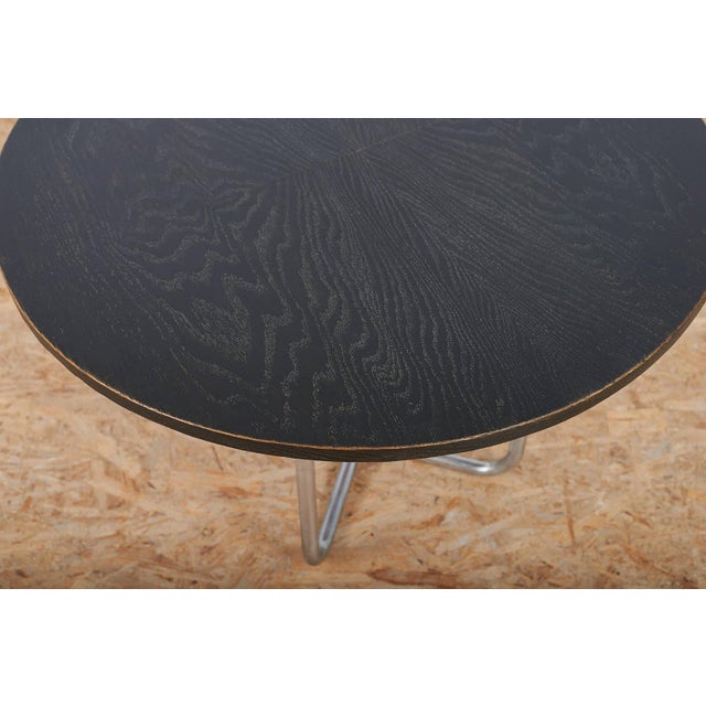 Side Table in Chrome-Plated Tubular Steel with Black Ash Veneer Top For Sale - Image 4 of 10