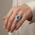 Contemporary Gorgeous 18k White Gold Ring With 1.15 Carat Natural Blue Sapphire & Diamonds, Size 6.75 For Sale - Image 3 of 11