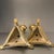 Pair of Brass Mid Century Candlesticks With Triangular Base For Sale In Atlanta - Image 6 of 7
