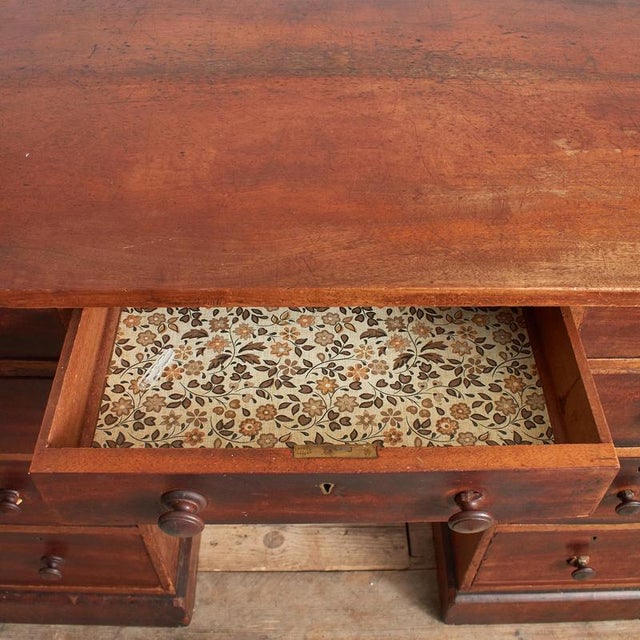 Vintage Victorian Pedestal Writers Desk, 1930s For Sale - Image 9 of 16