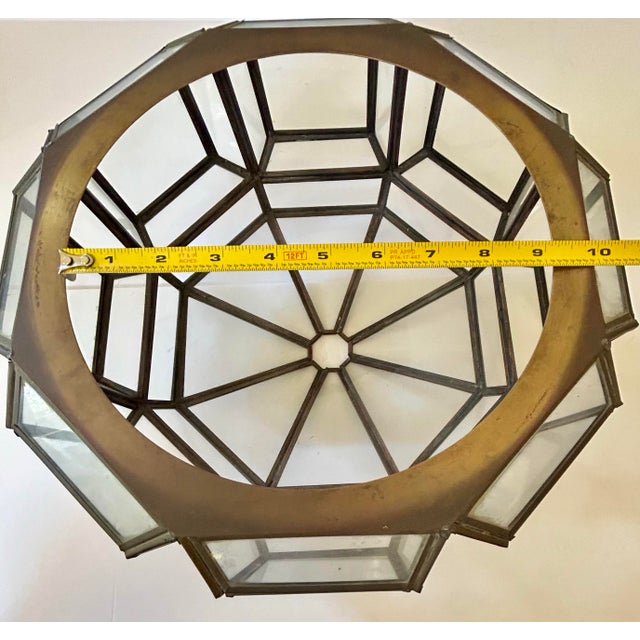 1950s Octagon Leaded Glass Ceiling Light Shade For Sale - Image 5 of 7