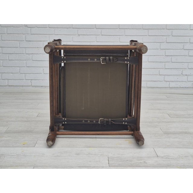 Scandinavian Safari Lounge Chair in Leather and Beech, 1960s For Sale - Image 13 of 18