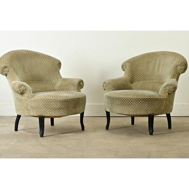French Pair of 19th Century Napoleon III Club Chairs For Sale - Image 12 of 12