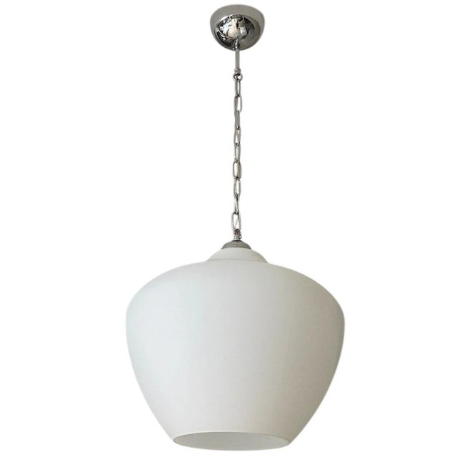 Italian Set of Six Italian Murano Milky White Glass Pendants, 1980's. For Sale - Image 3 of 7