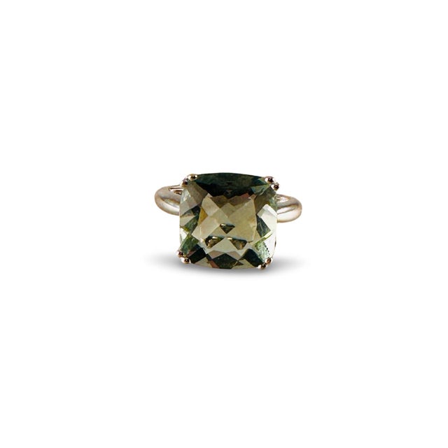 Contemporary Prasiolite Sterling Silver Ring Sz 6 New ! For Sale - Image 3 of 7