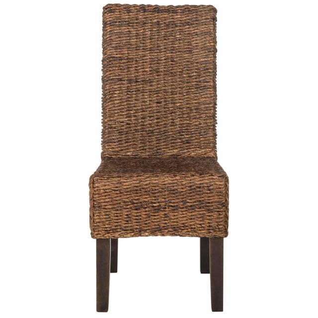 Modern 18''H Wicker Dining Chair in Brown - a Pair For Sale - Image 3 of 8