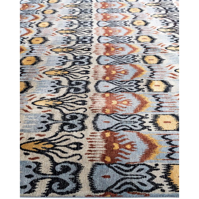 Solo Rugs Ikat, One-of-a-Kind Hand-Knotted Area Rug - Beige, 8' 2" x 10' 1" For Sale - Image 4 of 8