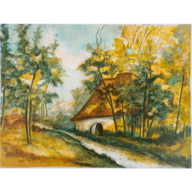Maduzac (marguerite dunoyer de segonzac, known as) (1931-2019) early autumn original color lithograph signed in pencil...