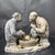 Asian Vintage Shiwan Ware "Shared Joy" Figurine | Handmade Ceramic Elderly Couple Sculpture | 13" Wide For Sale - Image 3 of 9