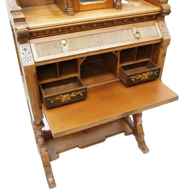 English Antique English Arts & Crafts Ladies Writing Desk With Chair For Sale - Image 4 of 6